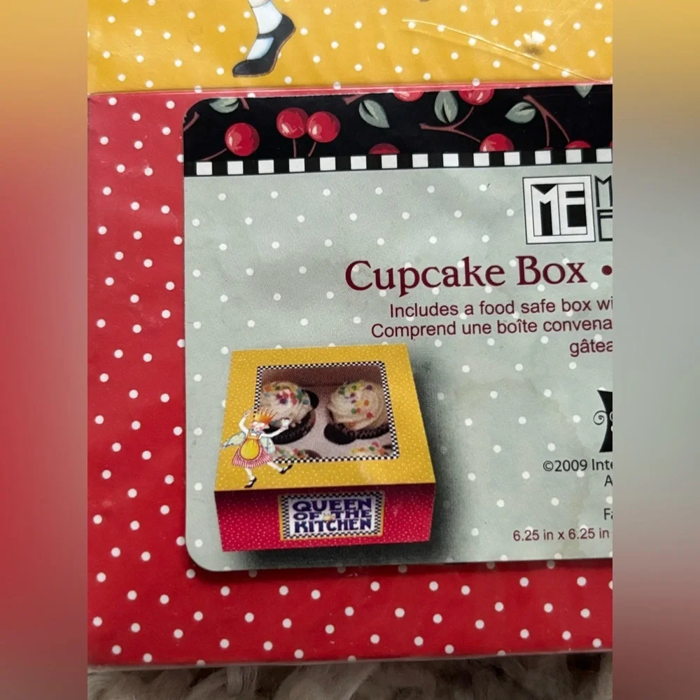 Mary Englebreit Yellow and Red Cupcake Box